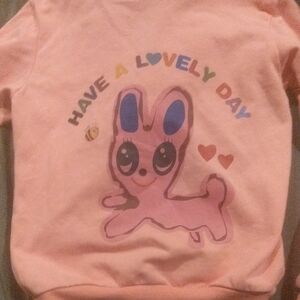 Lola + The Boys Lovely Day Bunny Sweatshirt in Pink Positive Affirmations